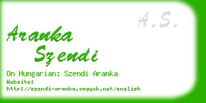 aranka szendi business card